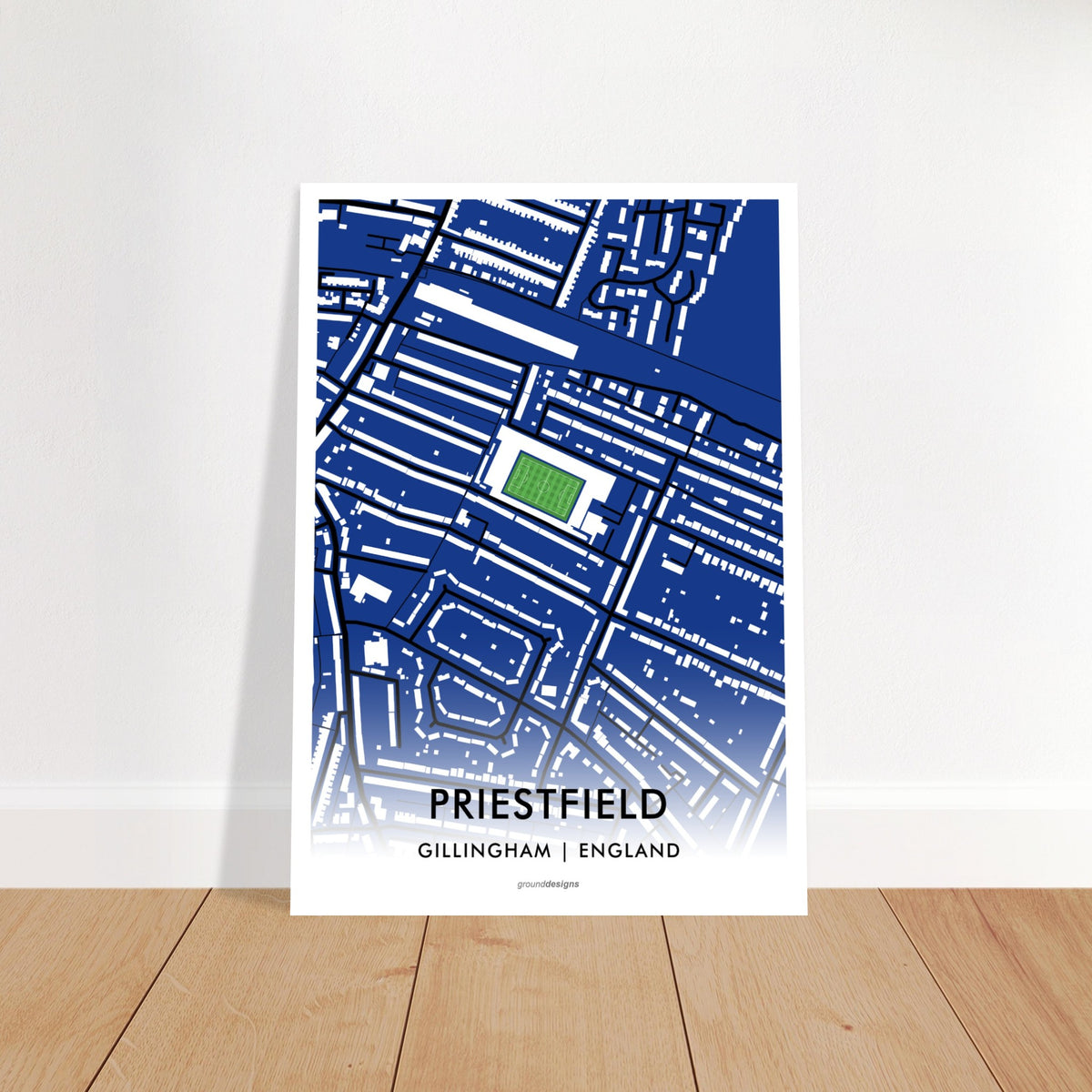Priestfields Rugby Club Maps Gillingham Priestfield Stadium Art Print – Stadium Map Edition – Ground ...